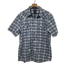 Brad Paisley Moon Shine Spirit Men’s XL Shirt Blue White Cactus Cotton